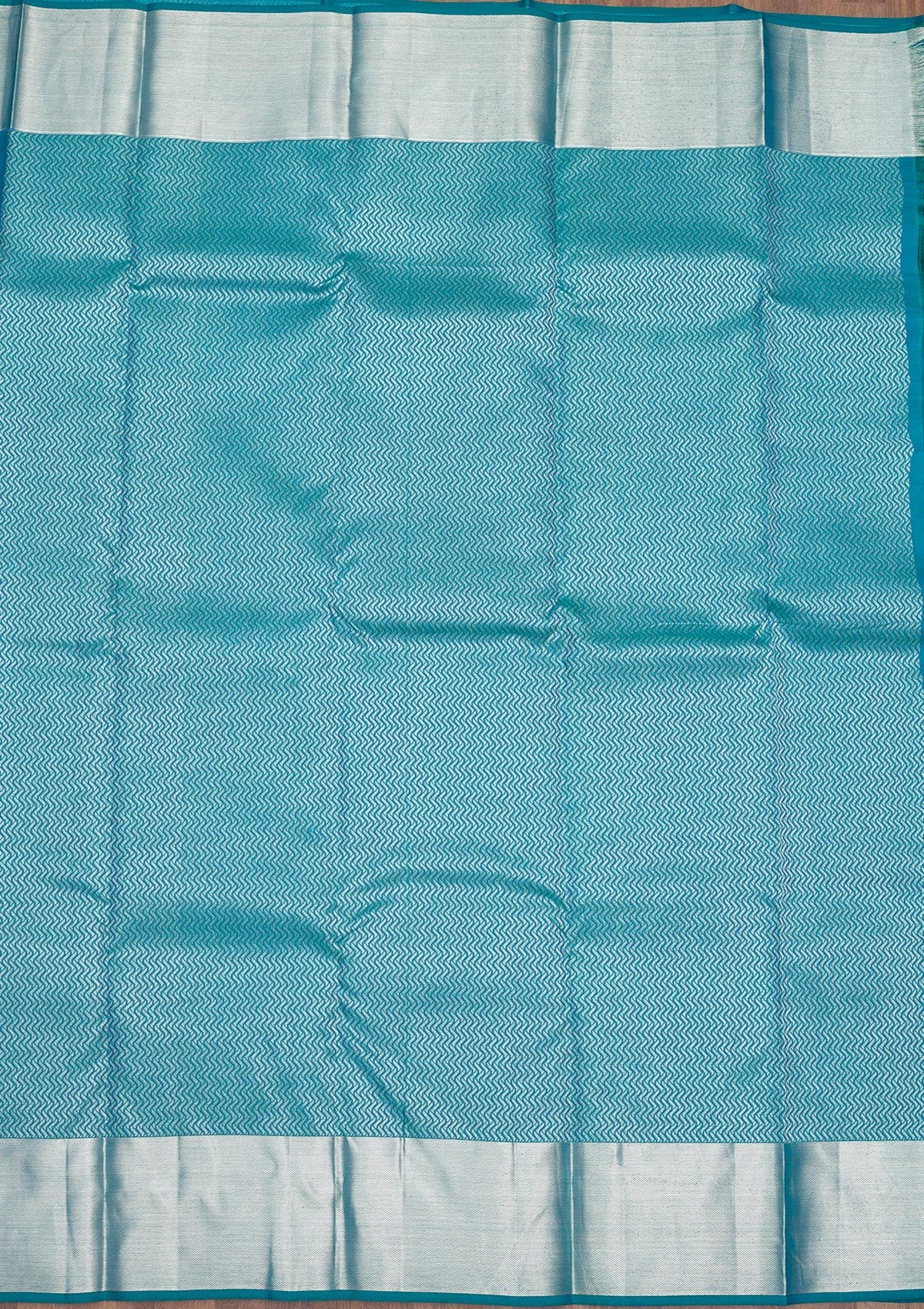 Sky Blue Zariwork Pure Silk Saree-Koskii