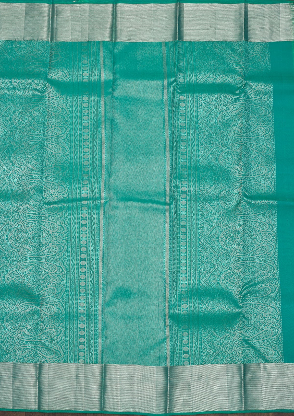 Turquoise Blue Zariwork Pure Silk Saree-Koskii