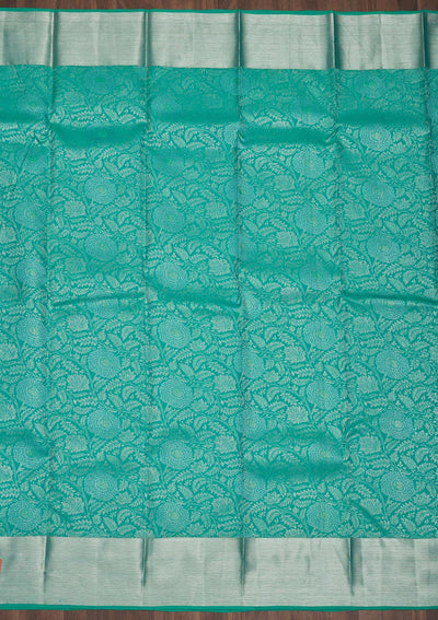 Turquoise Blue Zariwork Pure Silk Saree-Koskii