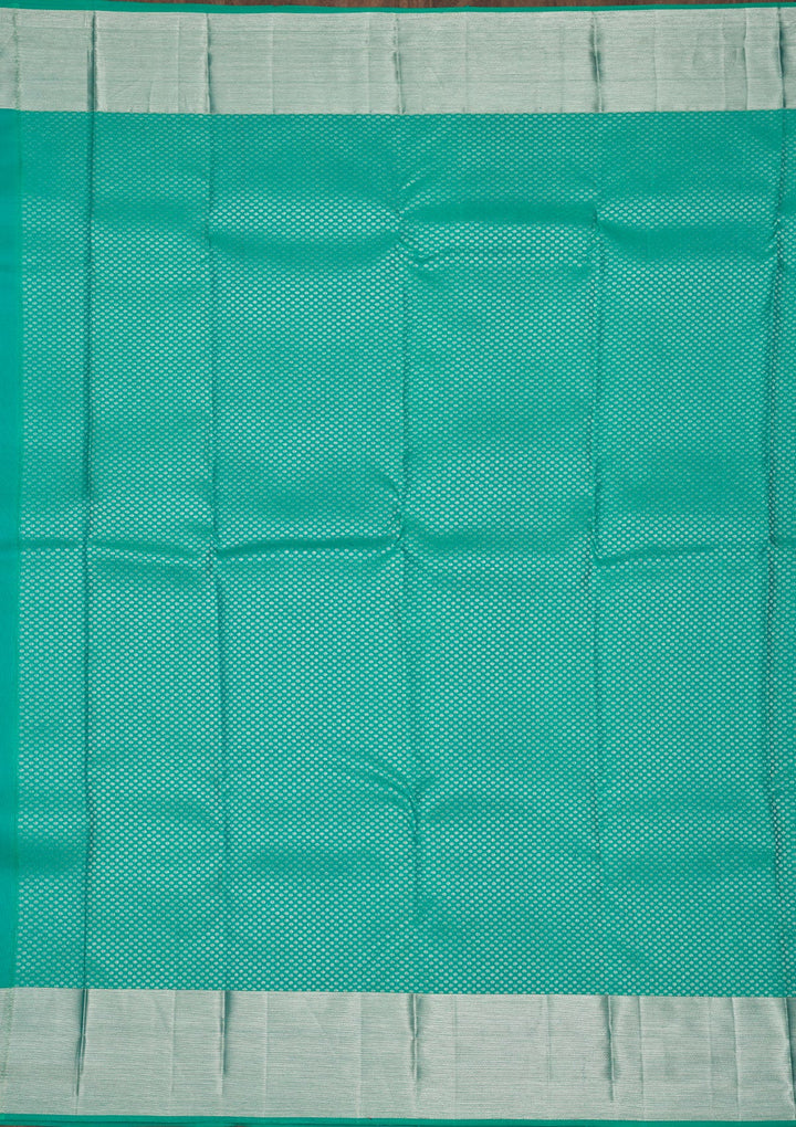 Turquoise Blue Zariwork Pure Silk Saree-Koskii