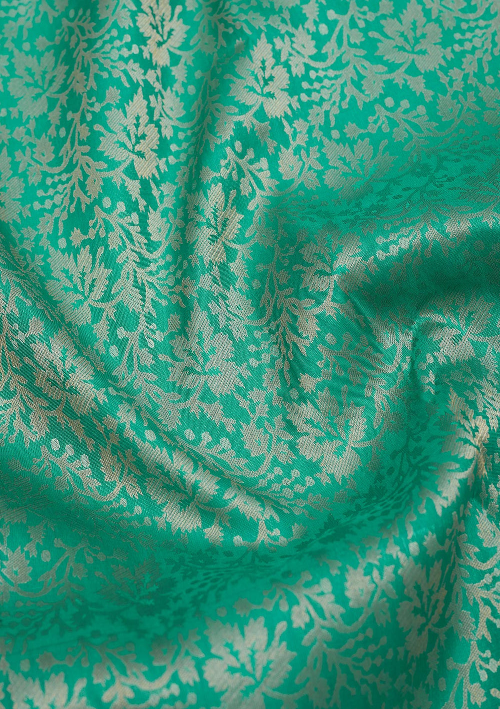 Rama Green Zariwork Pure Silk Saree-Koskii