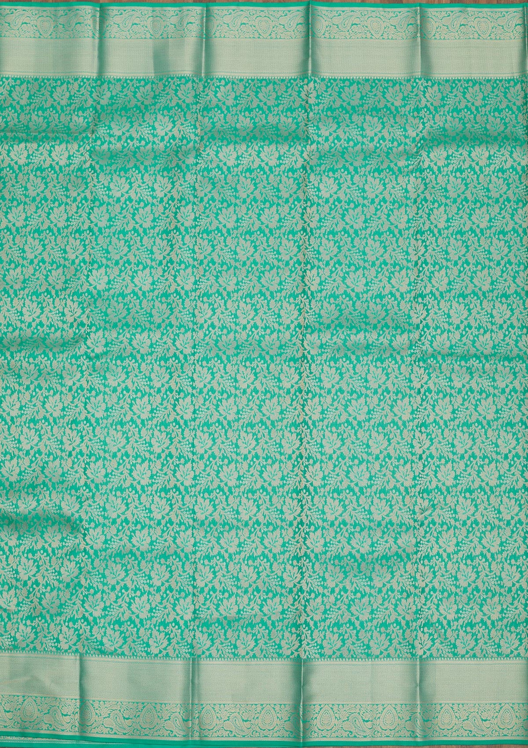Rama Green Zariwork Pure Silk Saree-Koskii