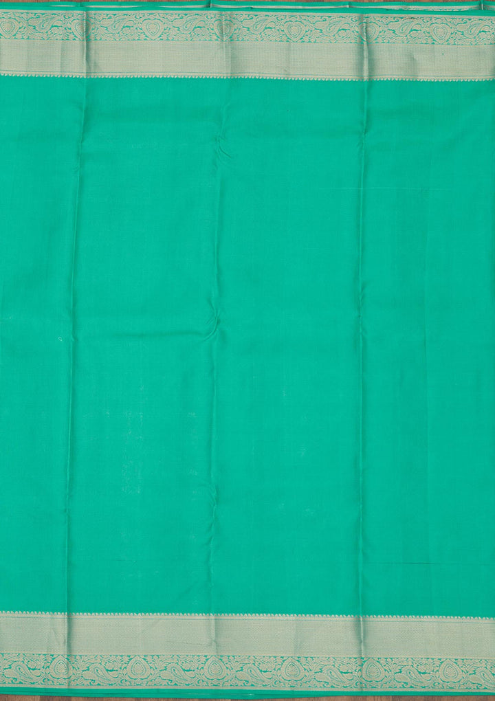 Rama Green Zariwork Pure Silk Saree-Koskii