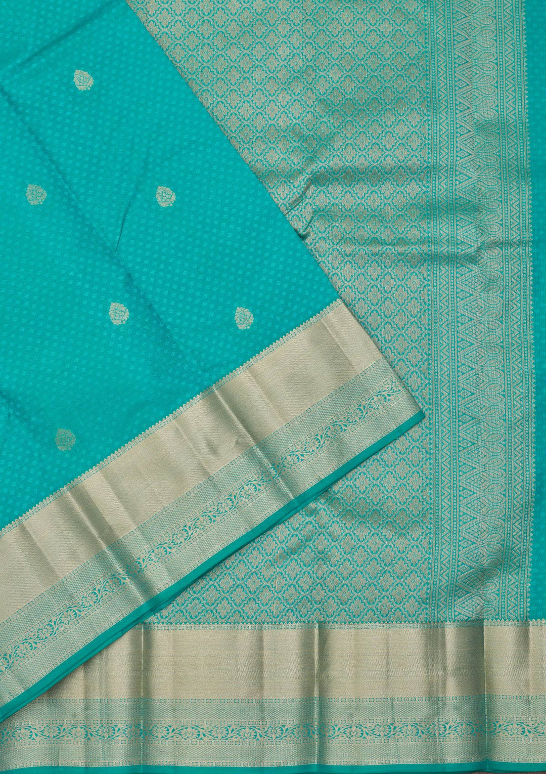 Rama Green Zariwork Pure Silk Saree