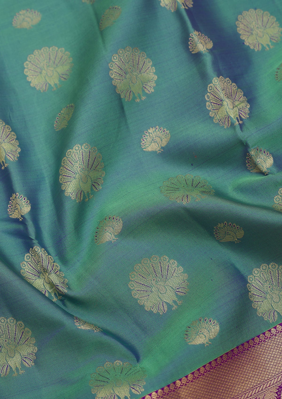 Rama Green Zariwork Pure Silk Saree