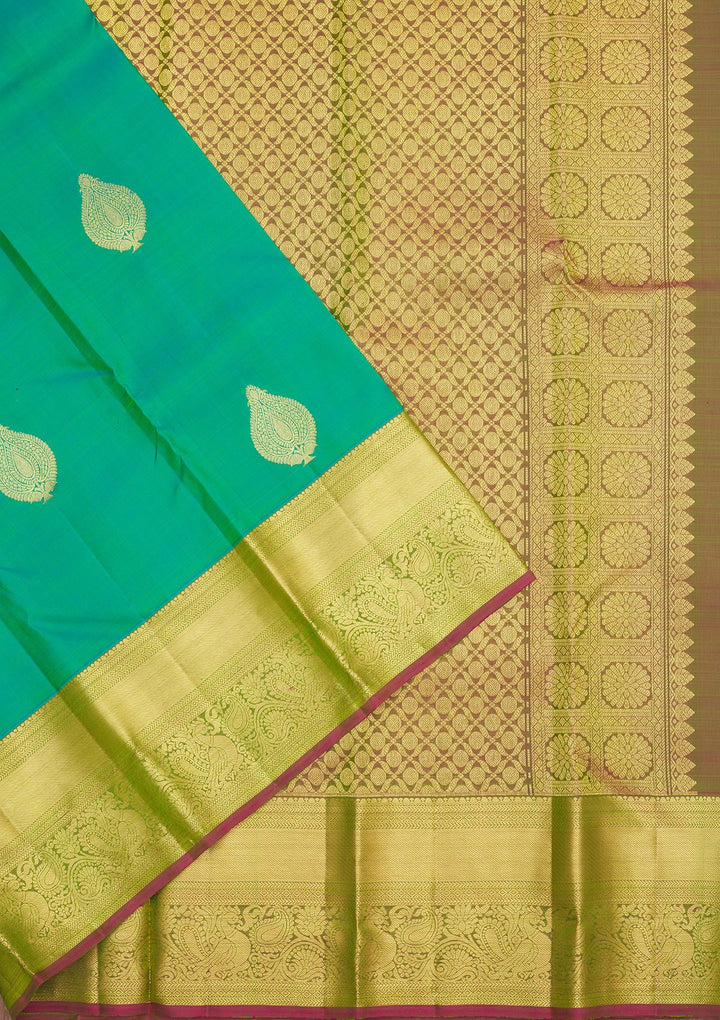 Rama Green Zariwork Pure Silk Saree