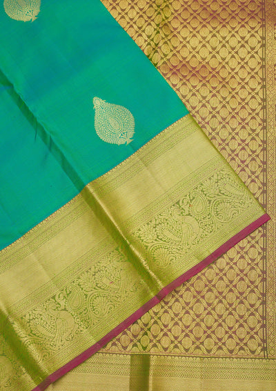 Rama Green Zariwork Pure Silk Saree