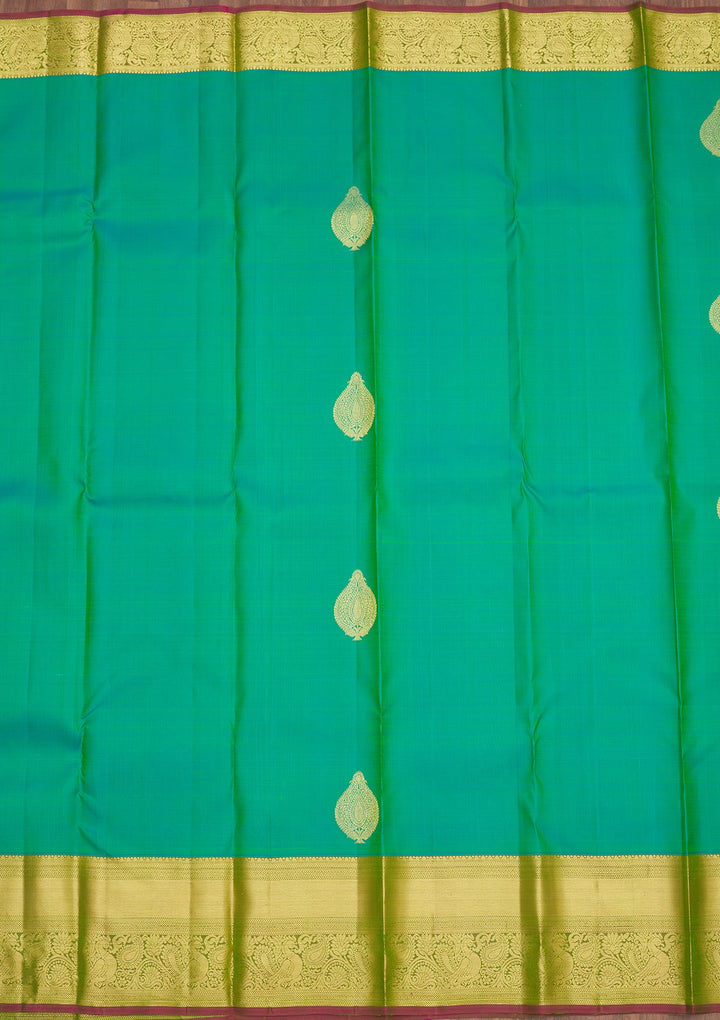 Rama Green Zariwork Pure Silk Saree