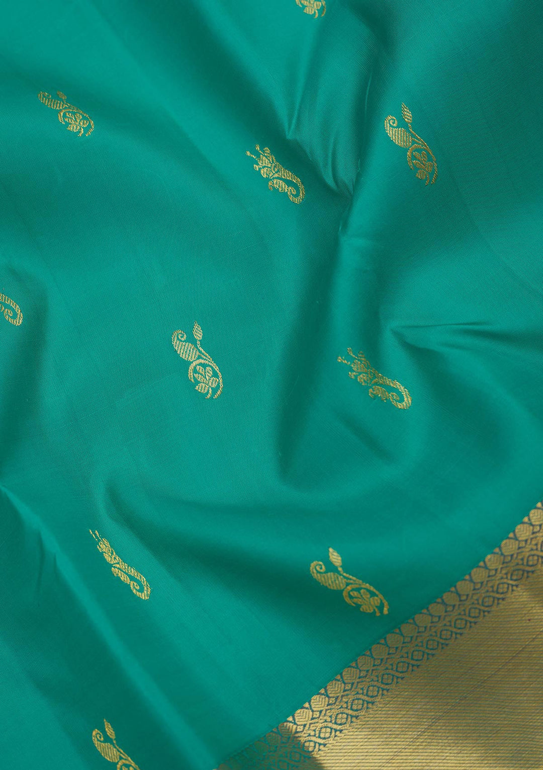 Rama Green Zariwork Pure Silk Saree