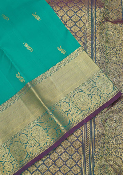 Rama Green Zariwork Pure Silk Saree