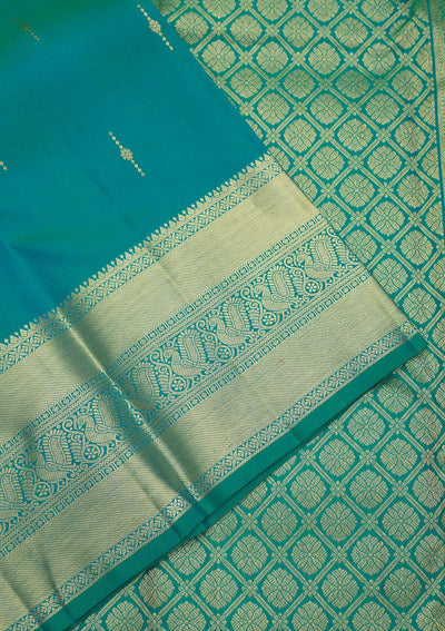 Rama Green Zariwork Pure Silk Saree