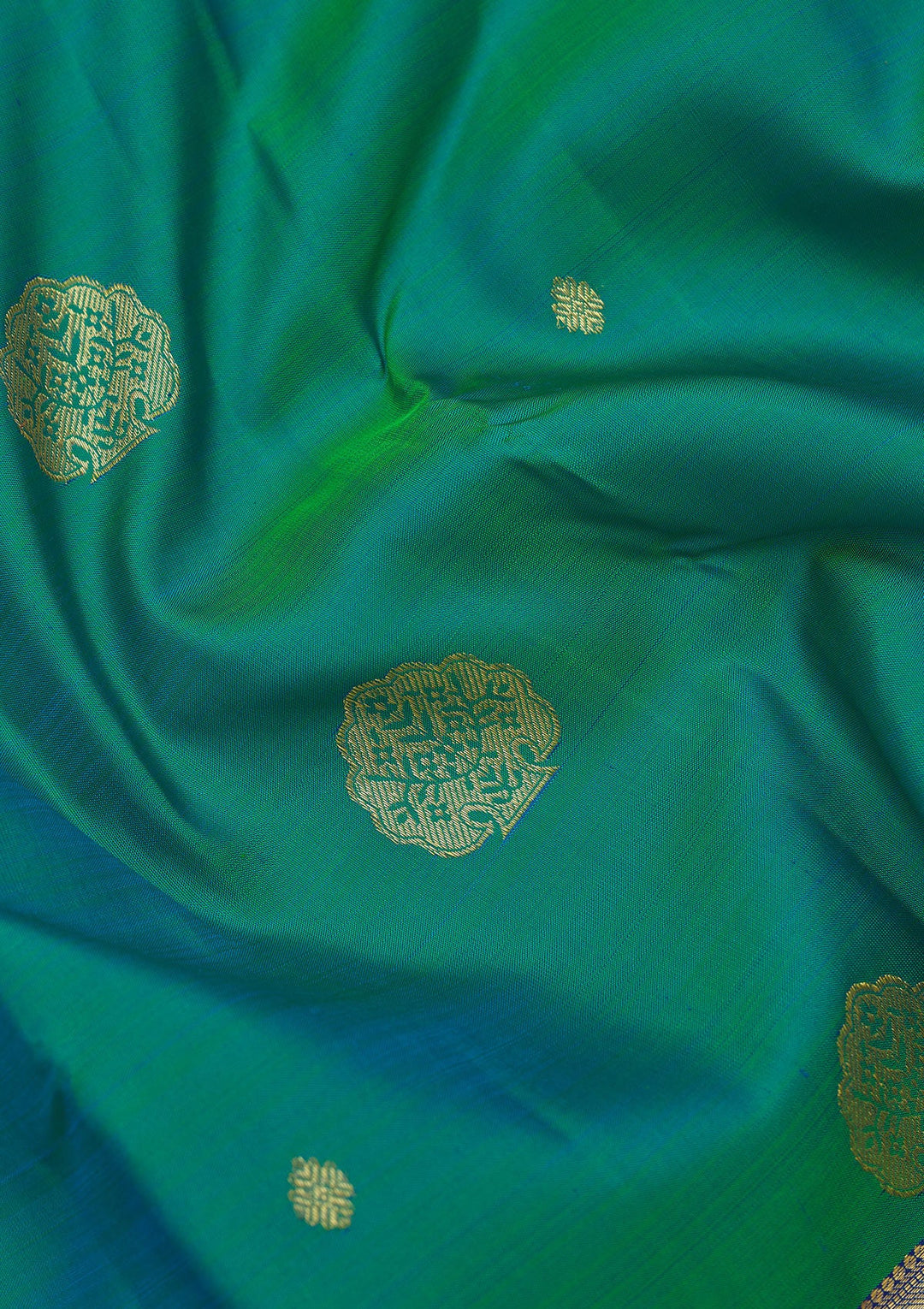 Rama Green Zariwork Pure Silk Saree