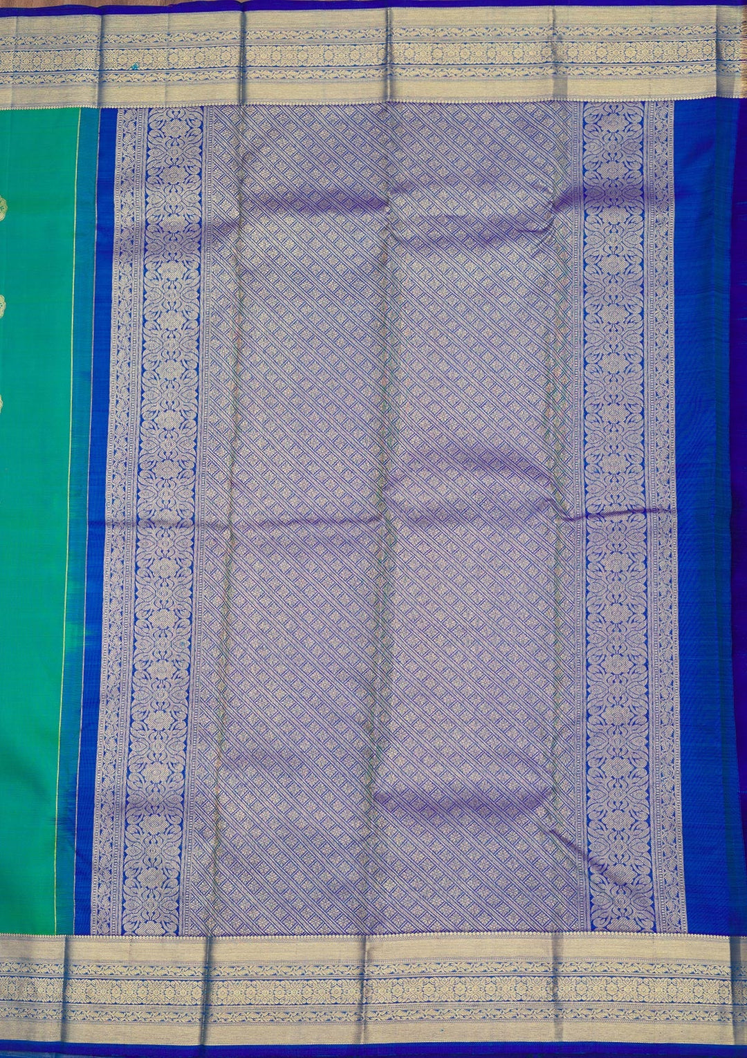 Rama Green Zariwork Pure Silk Saree