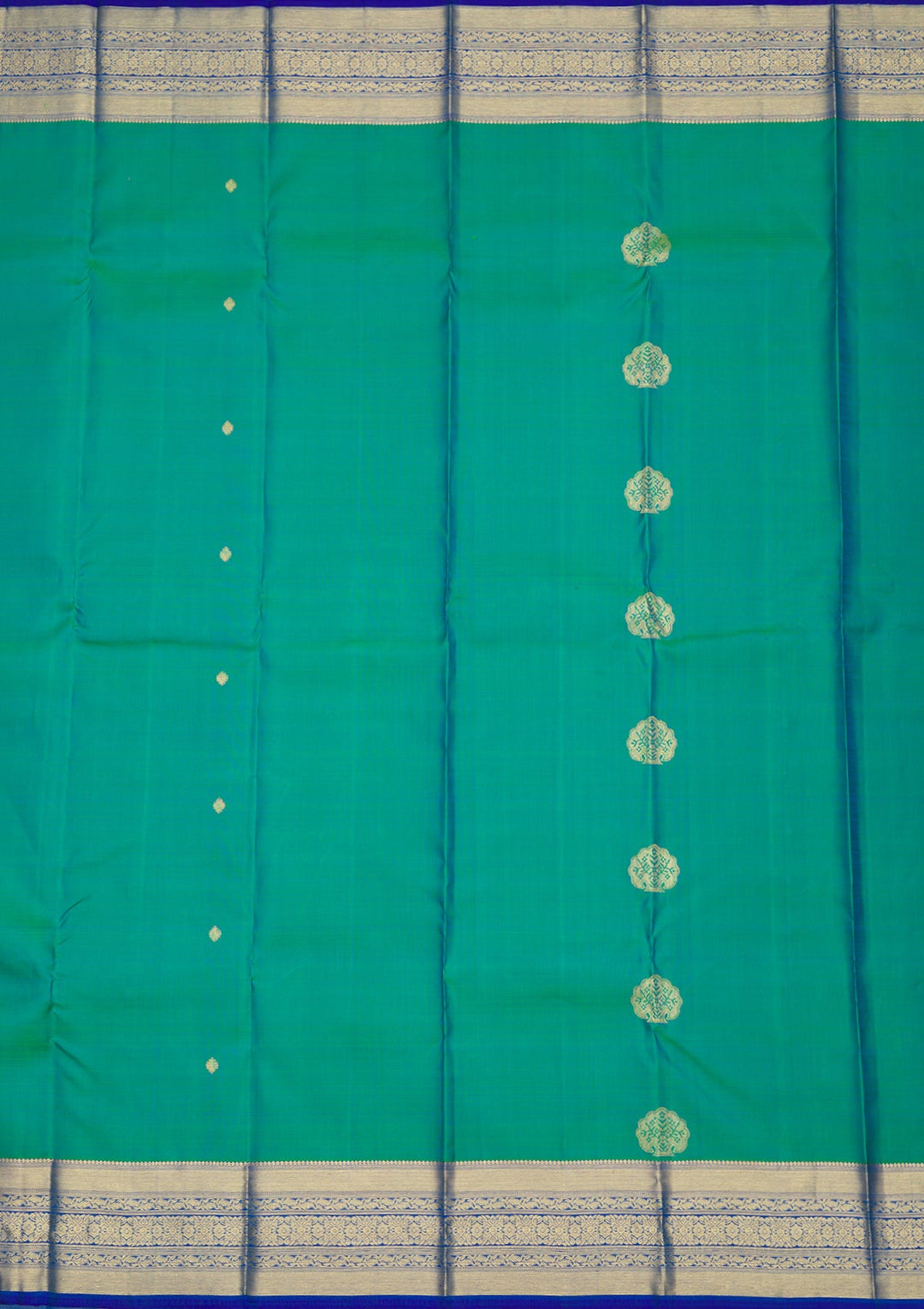 Rama Green Zariwork Pure Silk Saree
