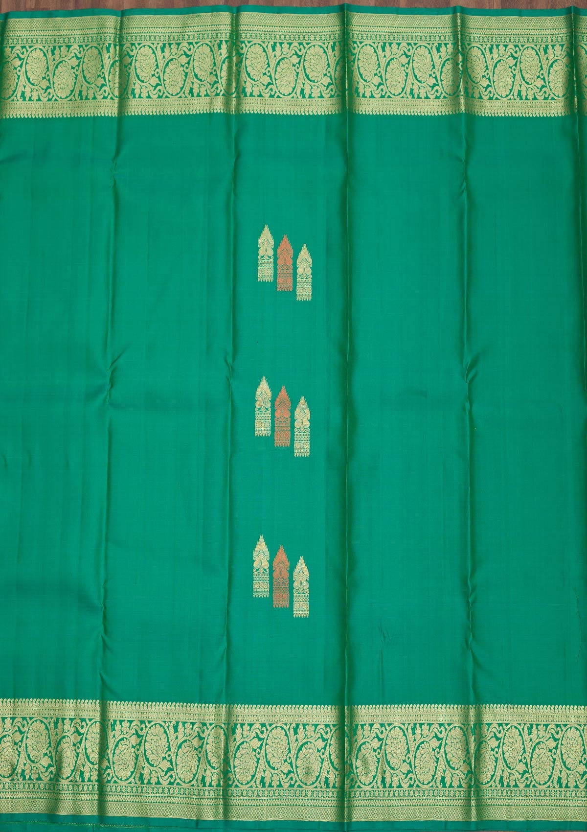 Rama Green Zariwork Pure Silk Saree