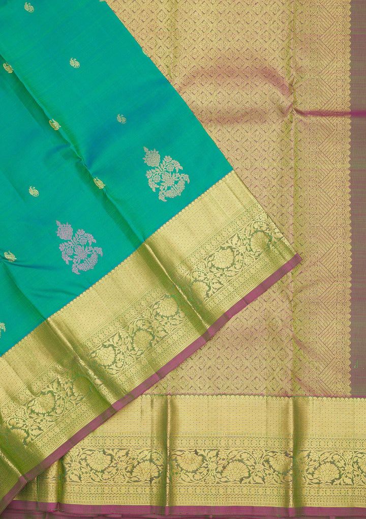 Rama Green Zariwork Pure Silk Saree