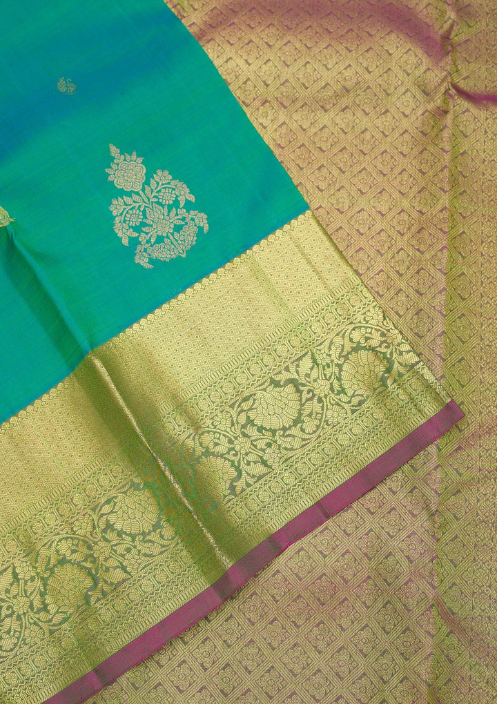 Rama Green Zariwork Pure Silk Saree