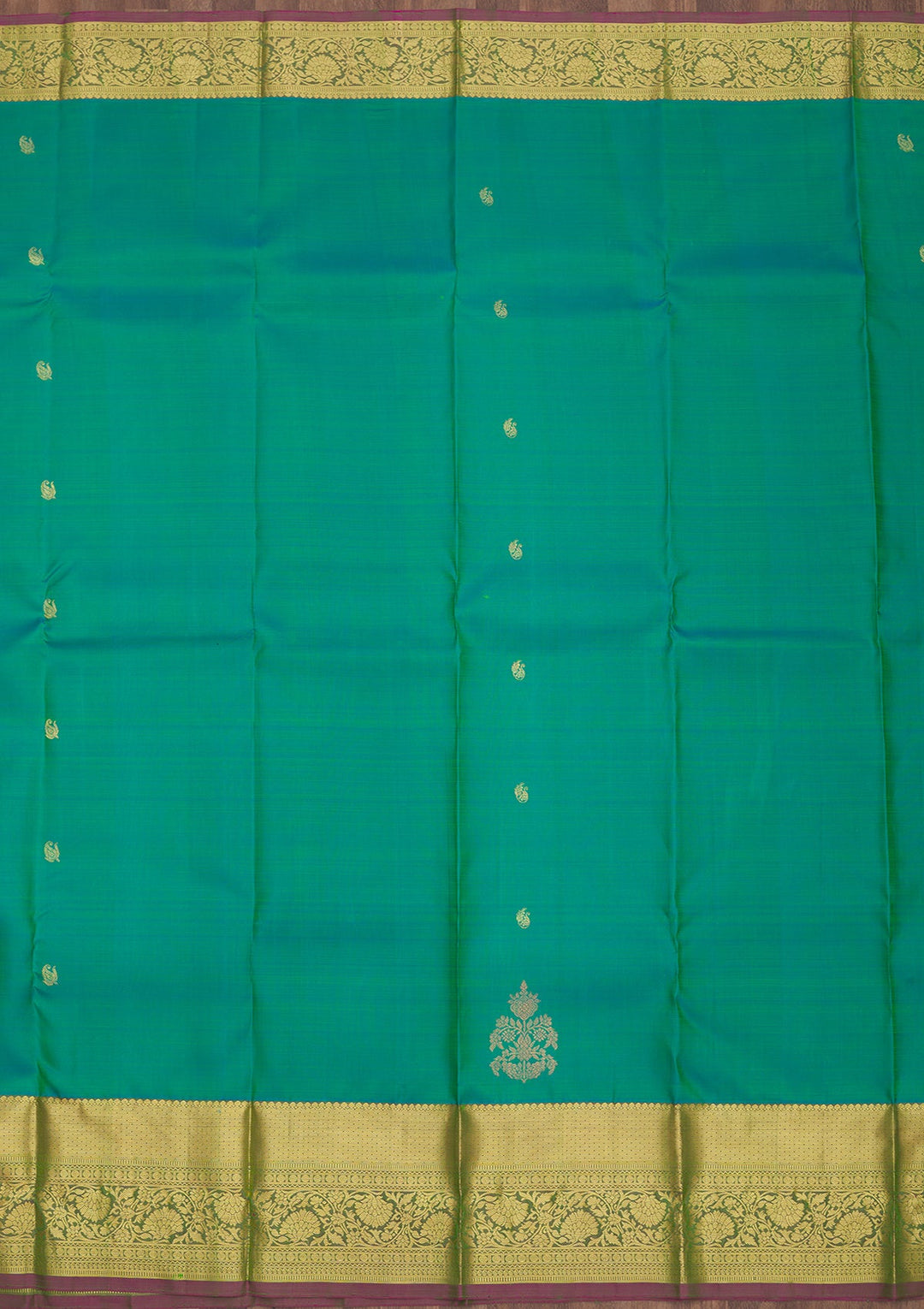 Rama Green Zariwork Pure Silk Saree