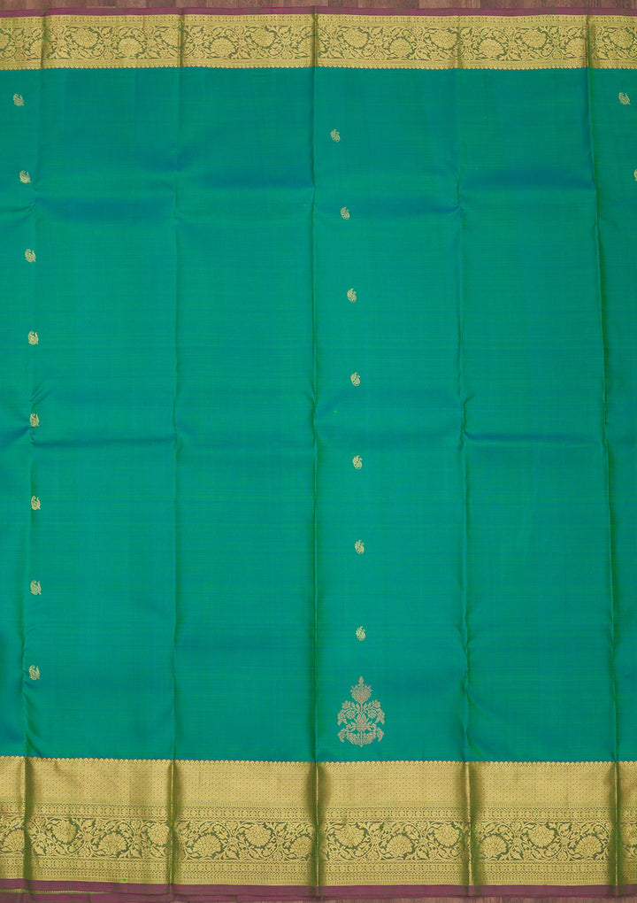 Rama Green Zariwork Pure Silk Saree