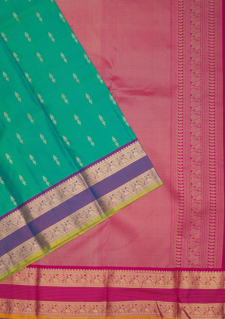 Rama Green Zariwork Pure Silk Saree
