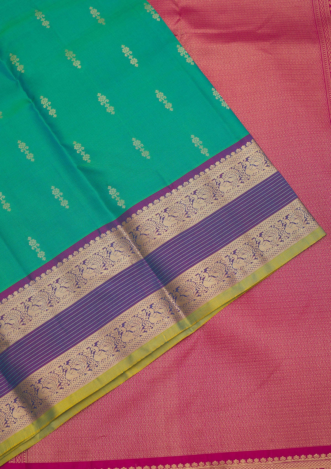 Rama Green Zariwork Pure Silk Saree