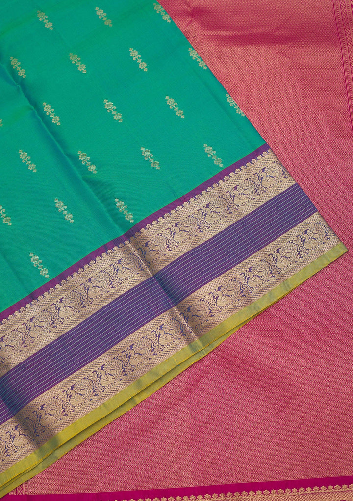Rama Green Zariwork Pure Silk Saree