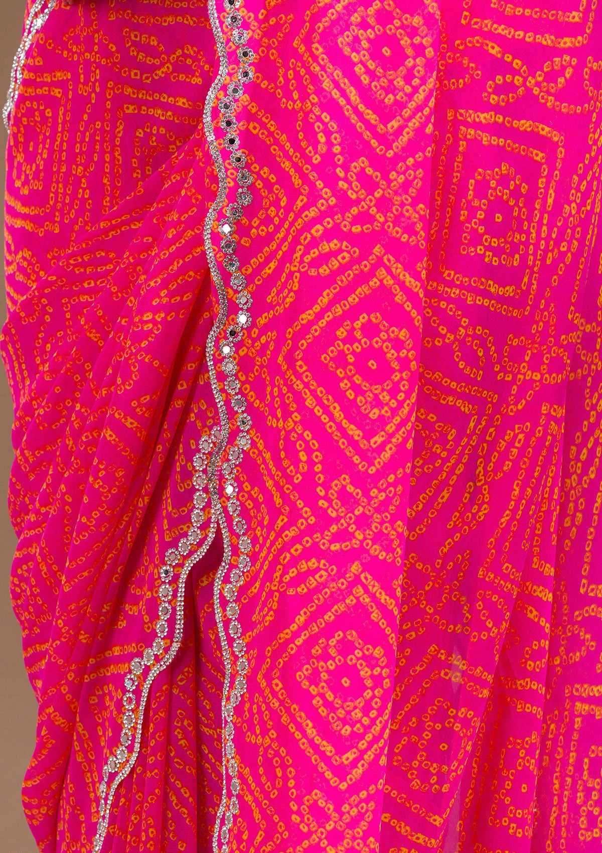 Rani Pink Stonework Georgette Saree-Koskii