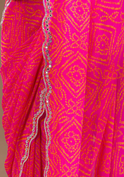 Rani Pink Stonework Georgette Saree-Koskii