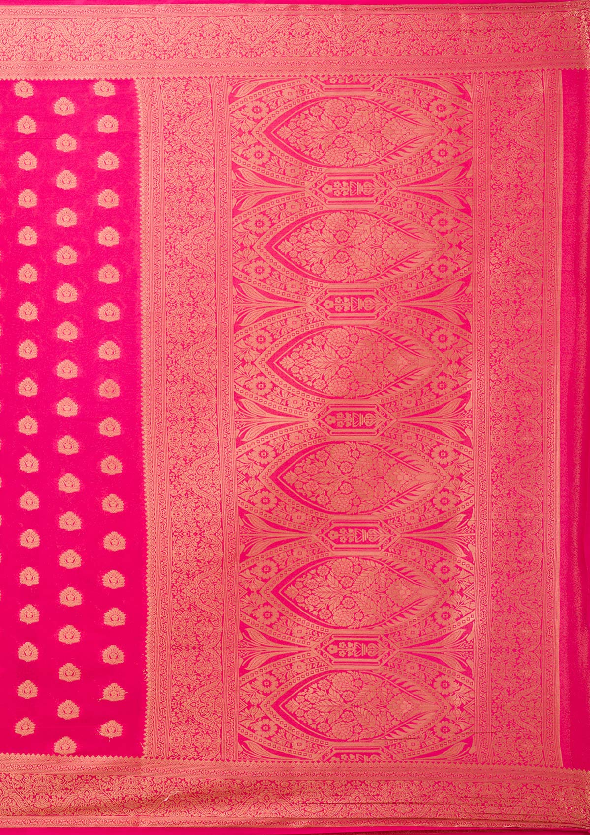 Rani Pink Zariwork Art Silk Saree-Koskii