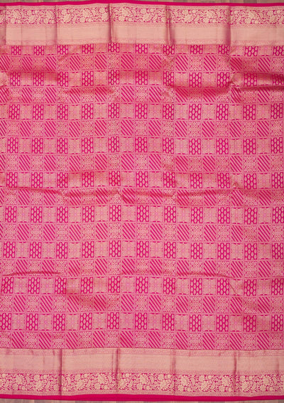 Rani Pink Zariwork Pure Silk Saree-Koskii