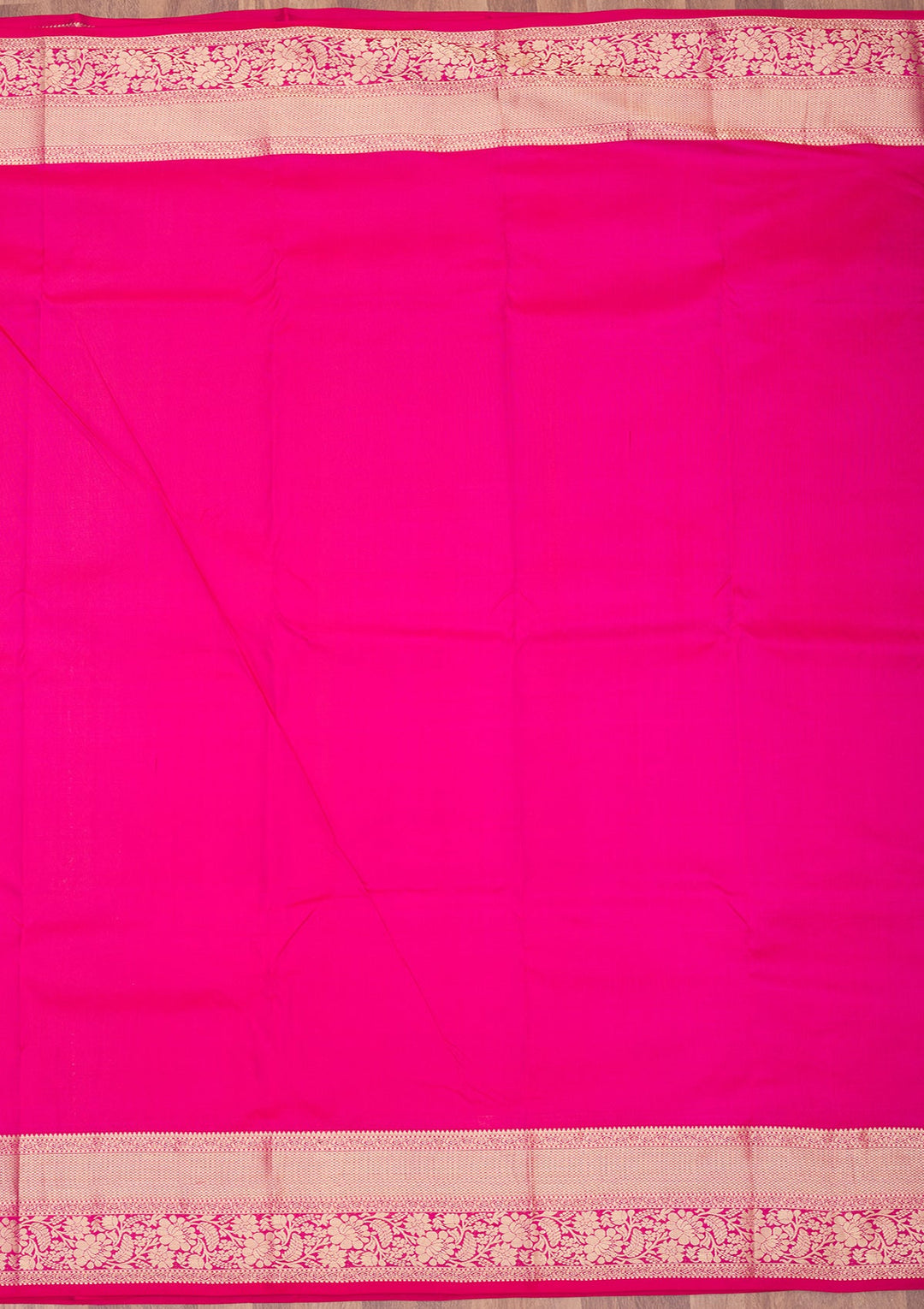 Rani Pink Zariwork Pure Silk Saree-Koskii