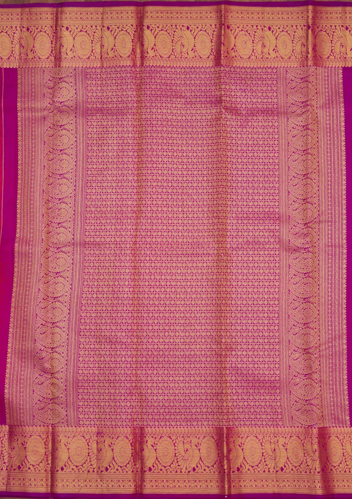 Rani Pink Zariwork Pure Silk Saree-Koskii