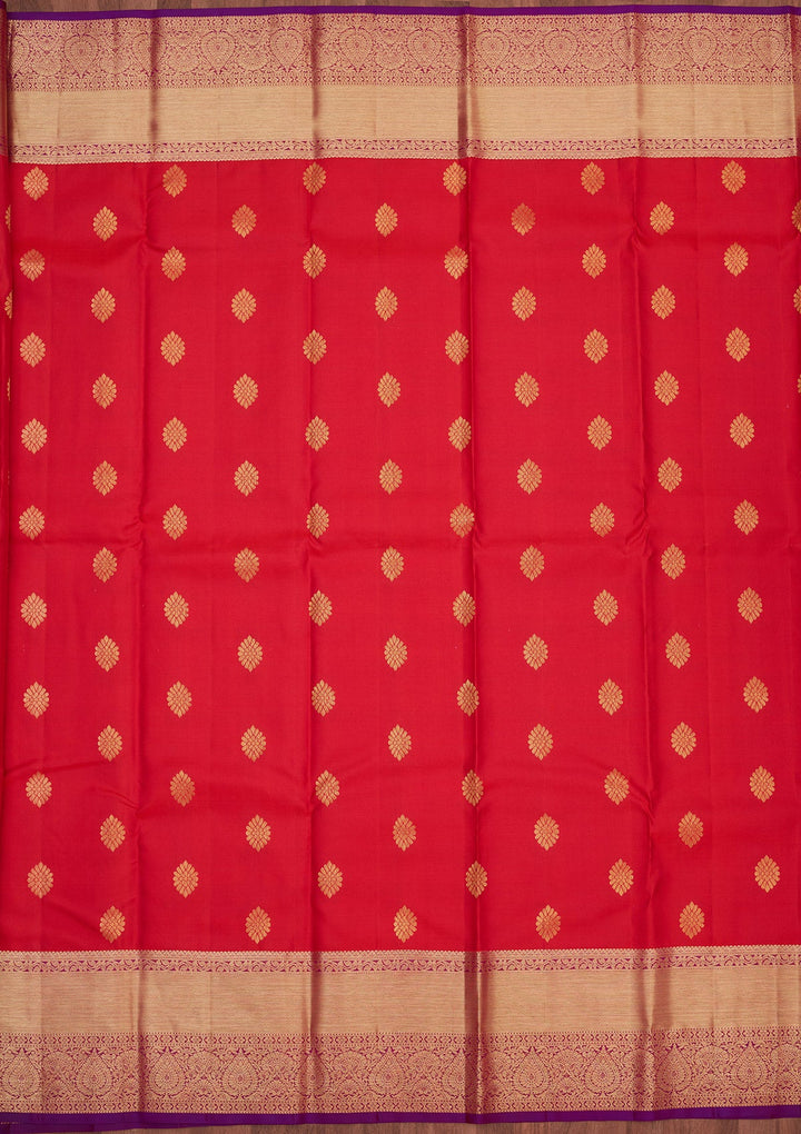 Rani Pink Zariwork Pure Silk Saree-Koskii
