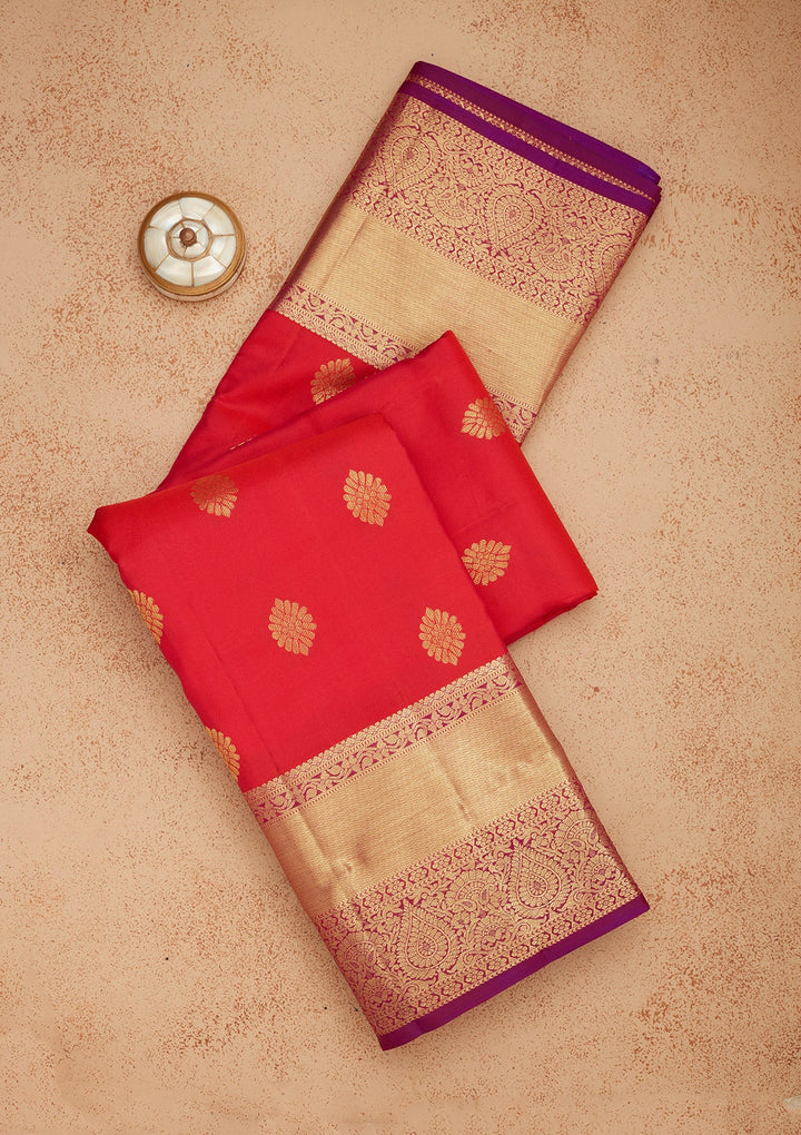 Rani Pink Zariwork Pure Silk Saree-Koskii