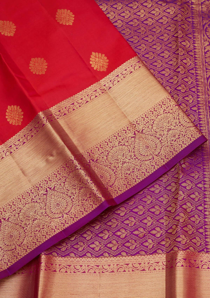 Rani Pink Zariwork Pure Silk Saree-Koskii
