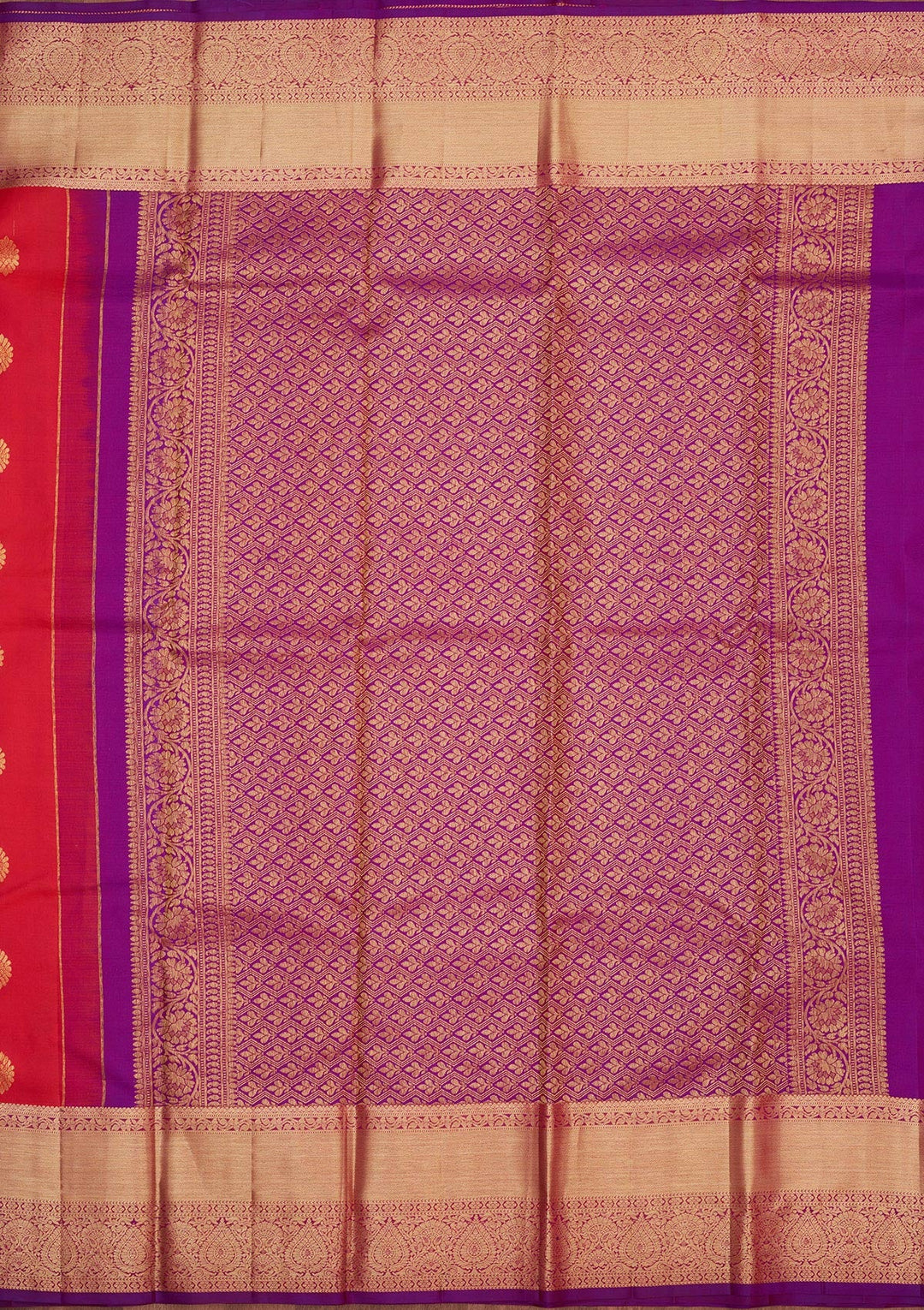 Rani Pink Zariwork Pure Silk Saree-Koskii