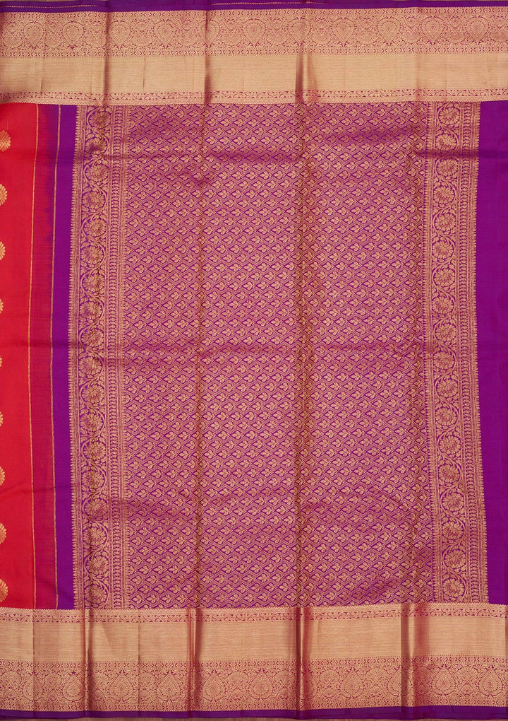 Rani Pink Zariwork Pure Silk Saree-Koskii