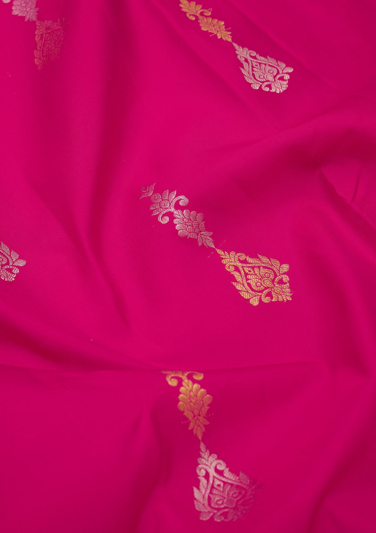 Rani Pink Zariwork Pure Silk Saree-Koskii