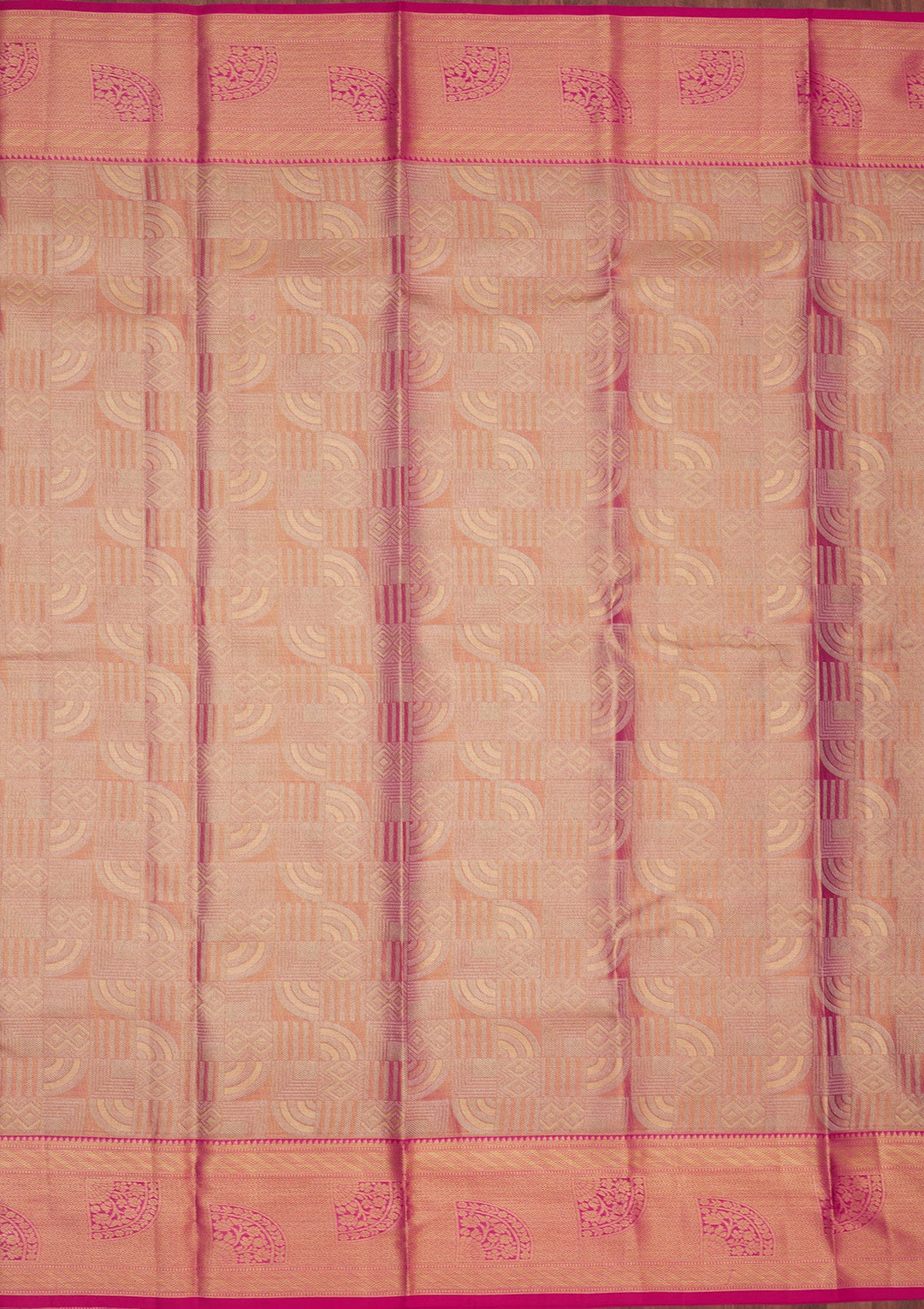 Rani Pink Zariwork Pure Silk Saree-Koskii