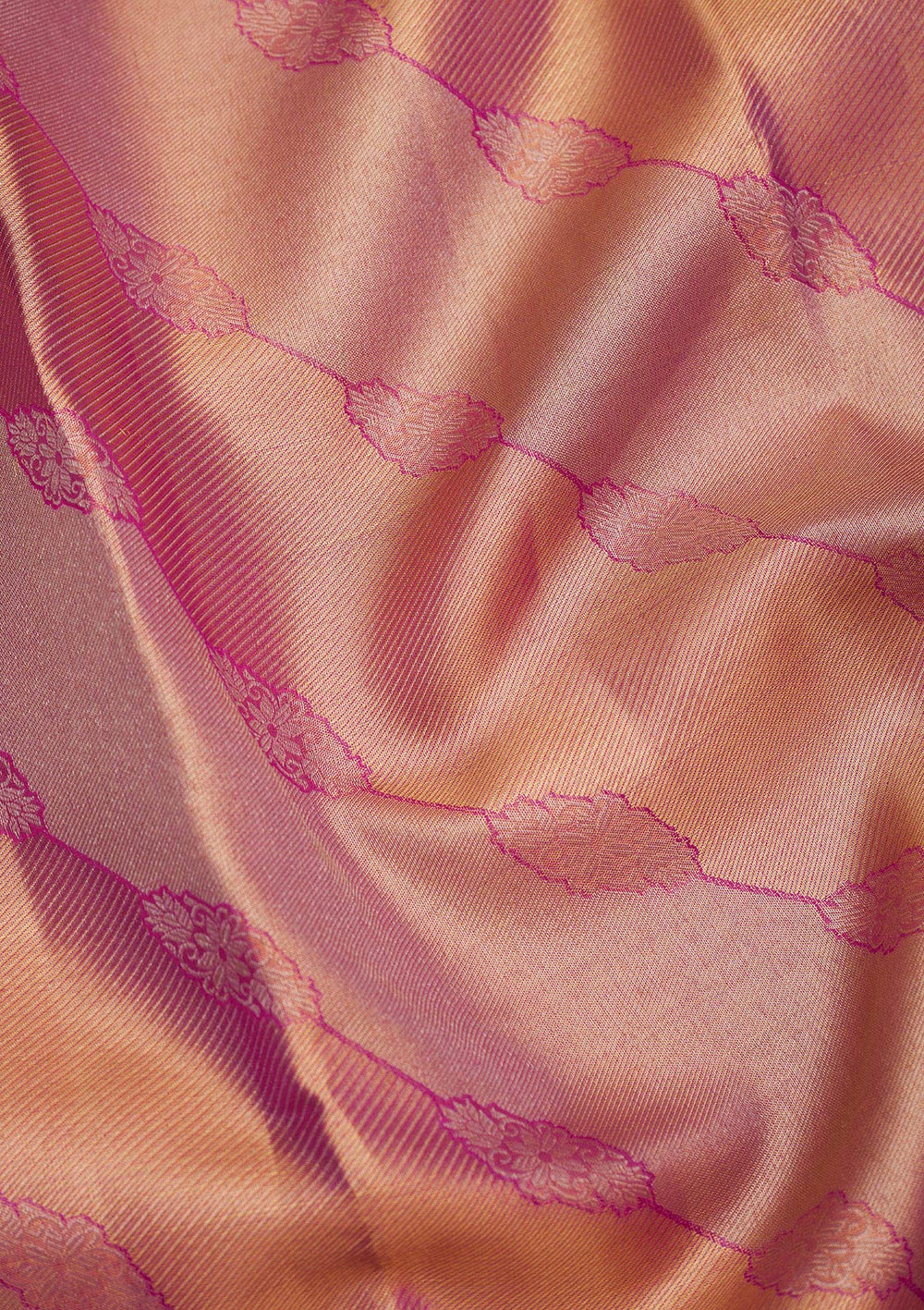 Rani Pink Zariwork Pure Silk Saree-Koskii