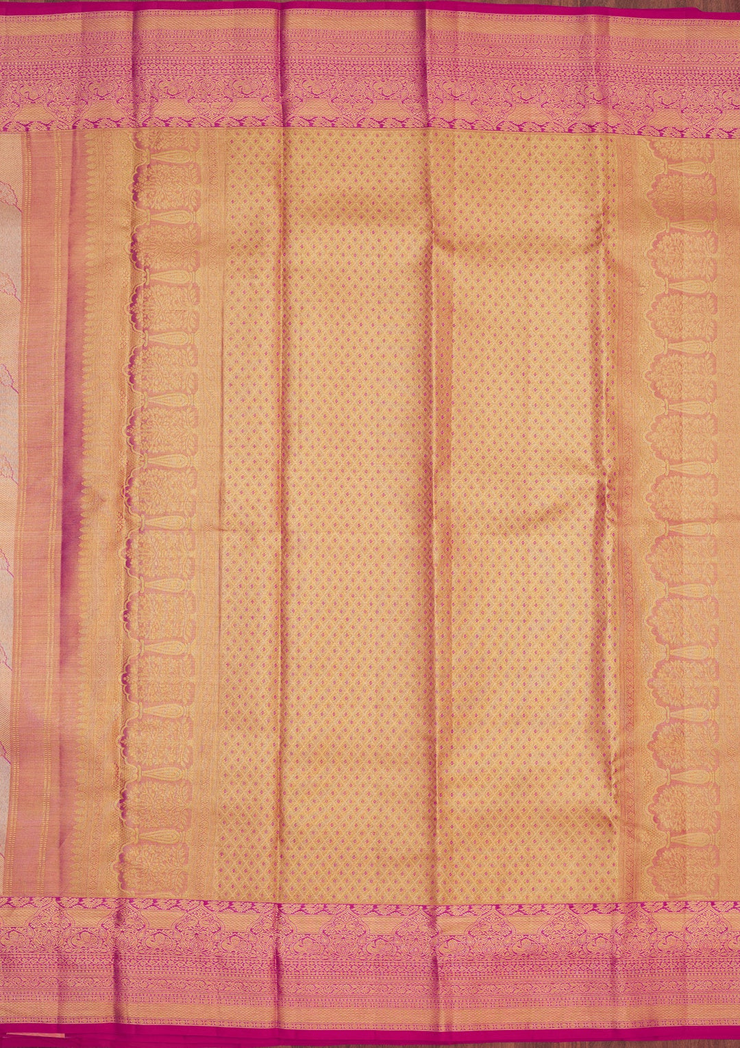 Rani Pink Zariwork Pure Silk Saree-Koskii