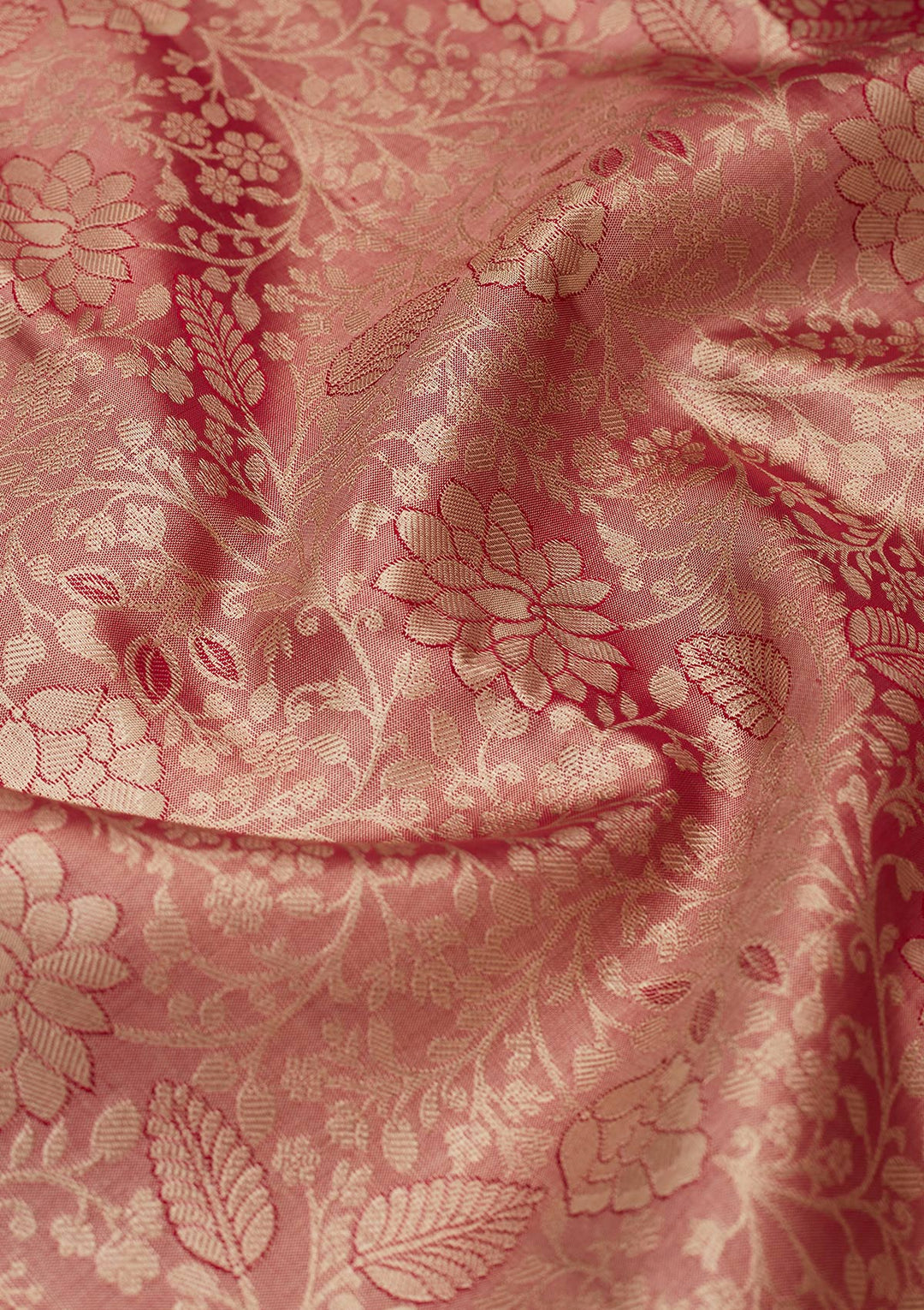 Rani Pink Zariwork Pure Silk Saree-Koskii