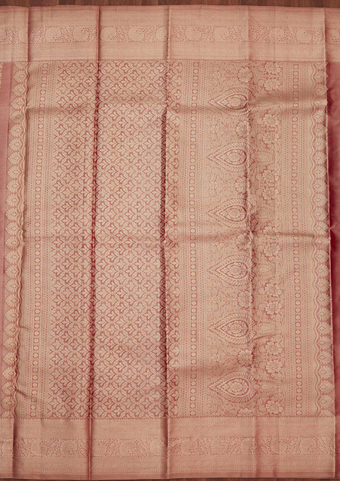 Rani Pink Zariwork Pure Silk Saree-Koskii