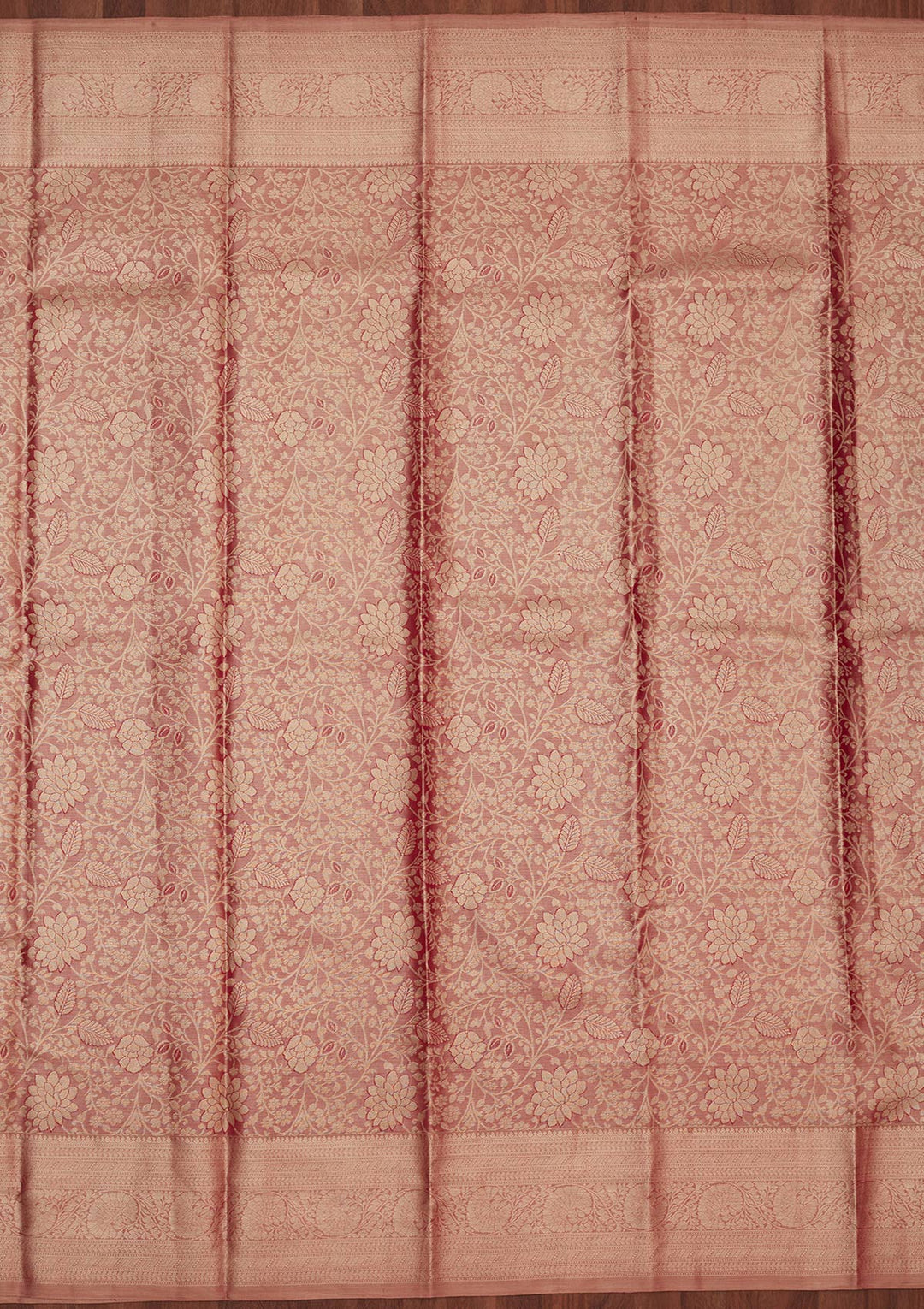 Rani Pink Zariwork Pure Silk Saree-Koskii