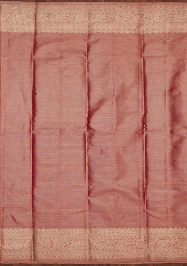 Rani Pink Zariwork Pure Silk Saree-Koskii