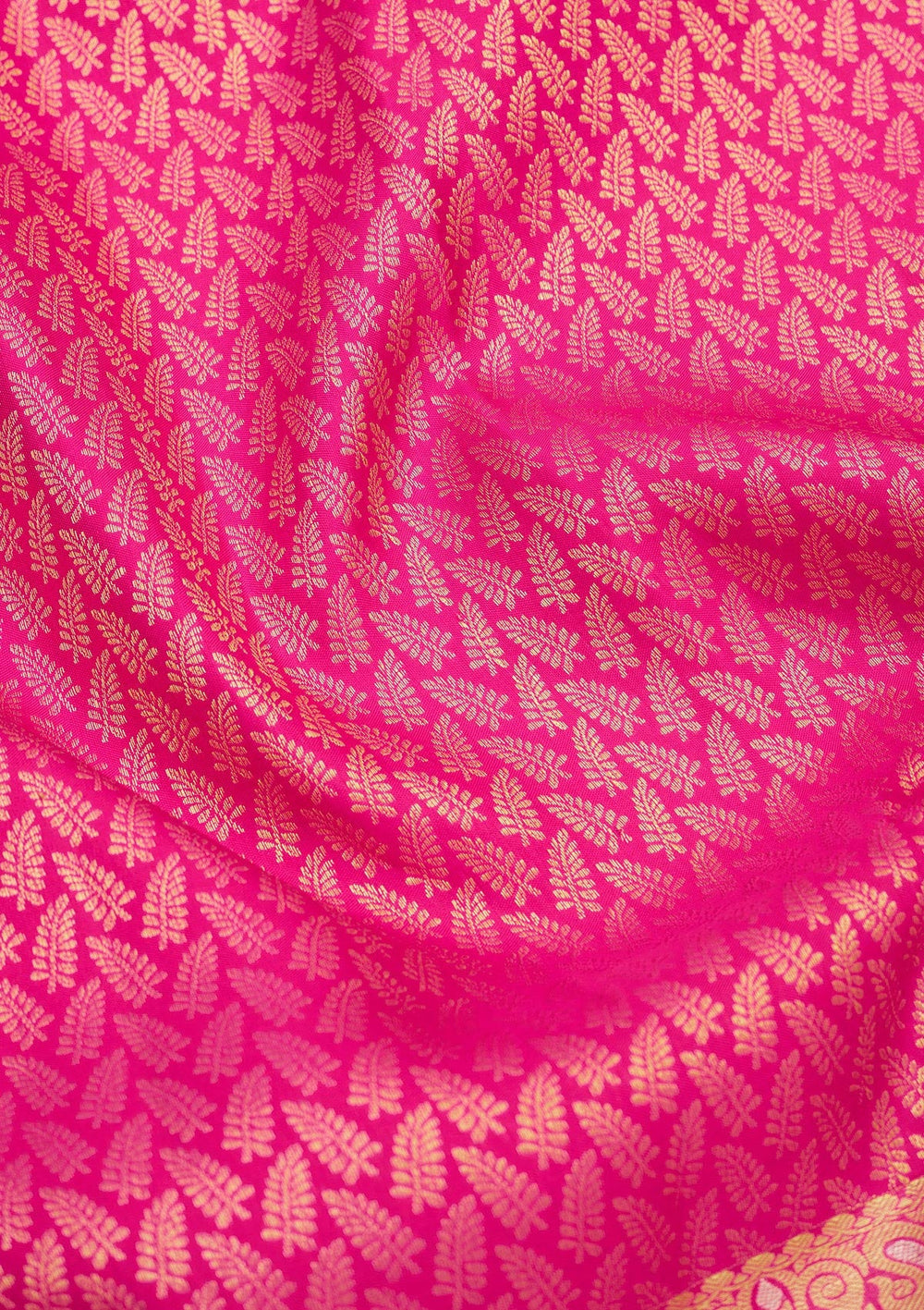 Rani Pink Zariwork Pure Silk Saree-Koskii