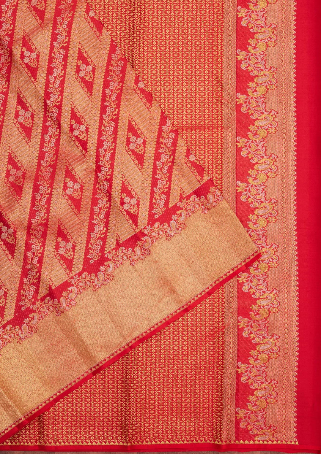 Rani Pink Zariwork Pure Silk Saree-Koskii