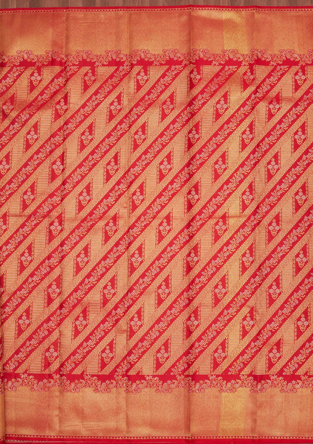 Rani Pink Zariwork Pure Silk Saree-Koskii