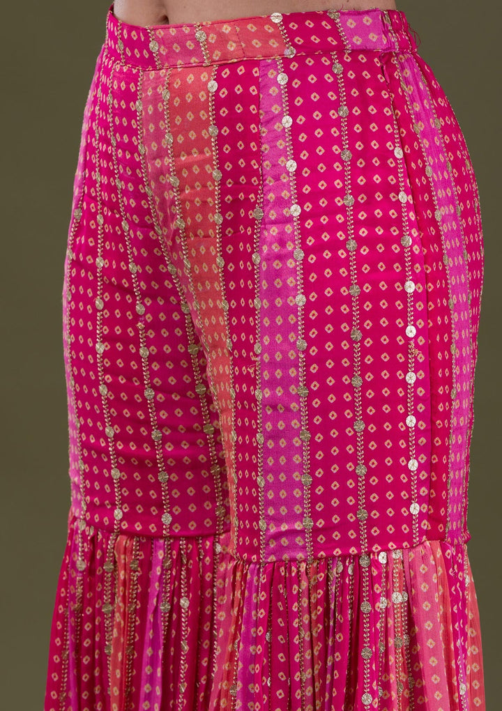 Rani Pink Cutdana Georgette Readymade Salwar Suit-Koskii