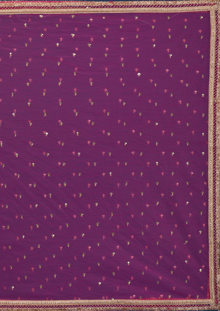Rani Pink Print Georgette Readymade Lehenga-Koskii